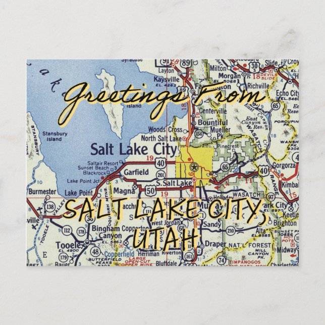 Postal Saludos desde Salt Lake City (Anverso)