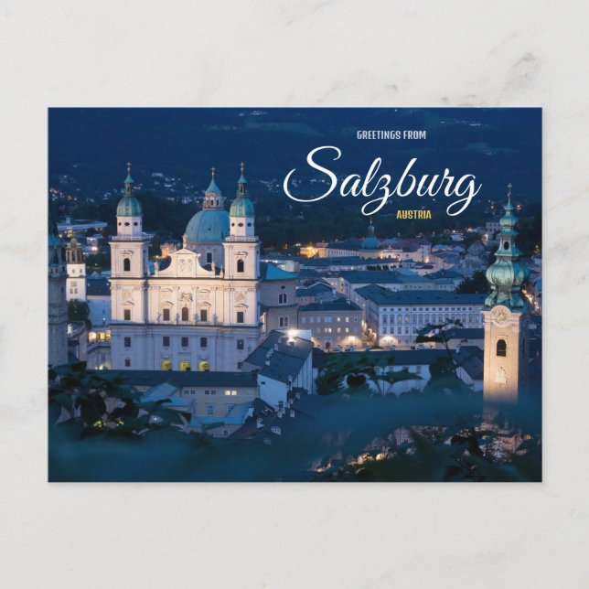 Postal Saludos desde Salzburgo Austria Postcard Scenic (Anverso)