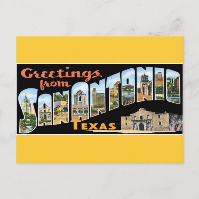 Postal Saludos desde San Antonio Postcard (Anverso)