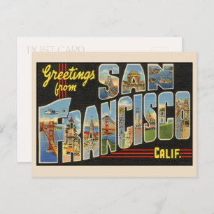 Postal Saludos desde San Francisco Large Letter Vintage