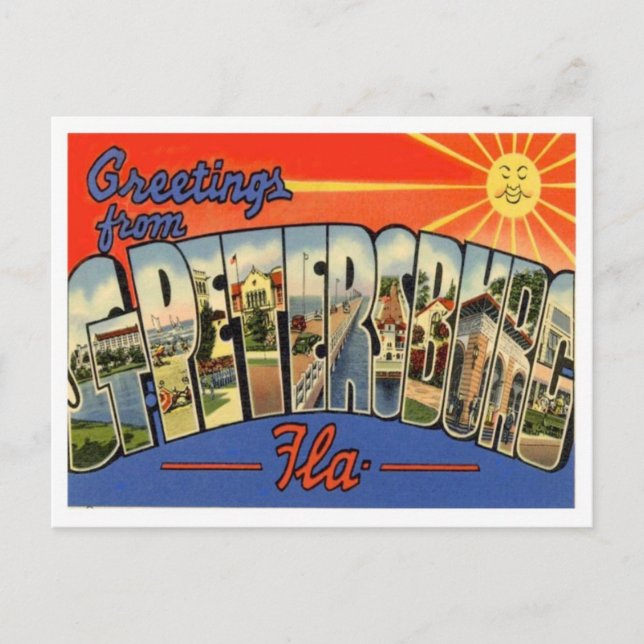 Postal Saludos desde San Petersburgo Florida (Anverso)