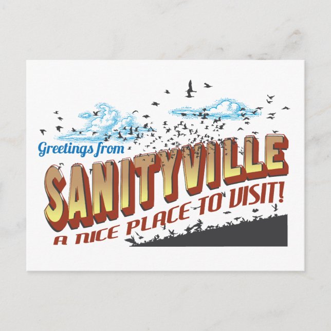 Postal Saludos desde Sanityville - Un lugar agradable par (Anverso)