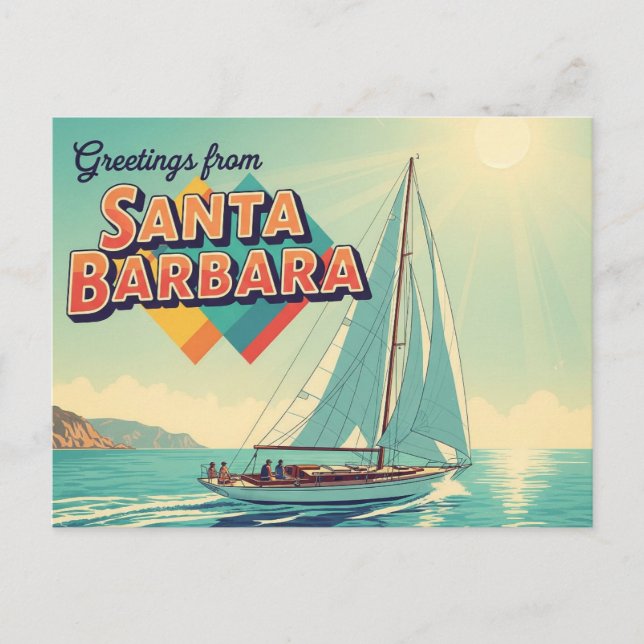 Postal Saludos desde Santa Bárbara California (Anverso)