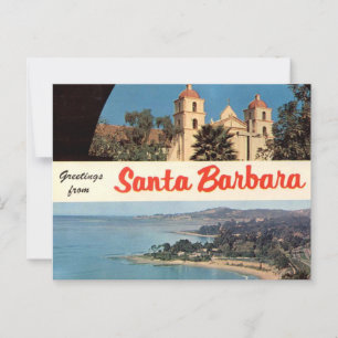 Postal Saludos desde Santa Barbara Vintage