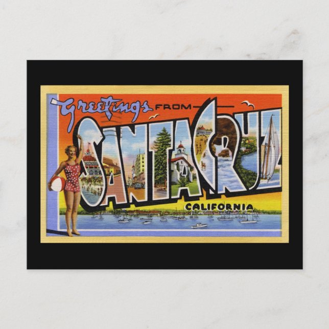 Postal Saludos desde Santa Cruz California (Anverso)