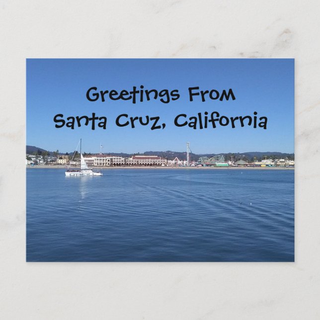 Postal Saludos desde Santa Cruz, California Post Card (Anverso)