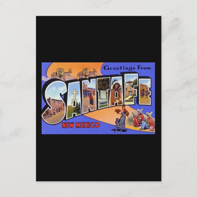 Postal Saludos desde Santa Fe Nuevo México (Anverso)