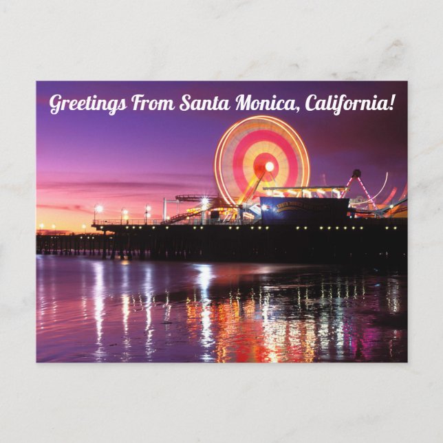 Postal Saludos desde Santa Mónica, California (Anverso)