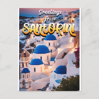 Postal Saludos desde Santorini