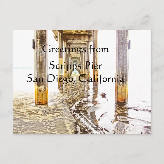 Postal Saludos desde Scripps Pier (Anverso)