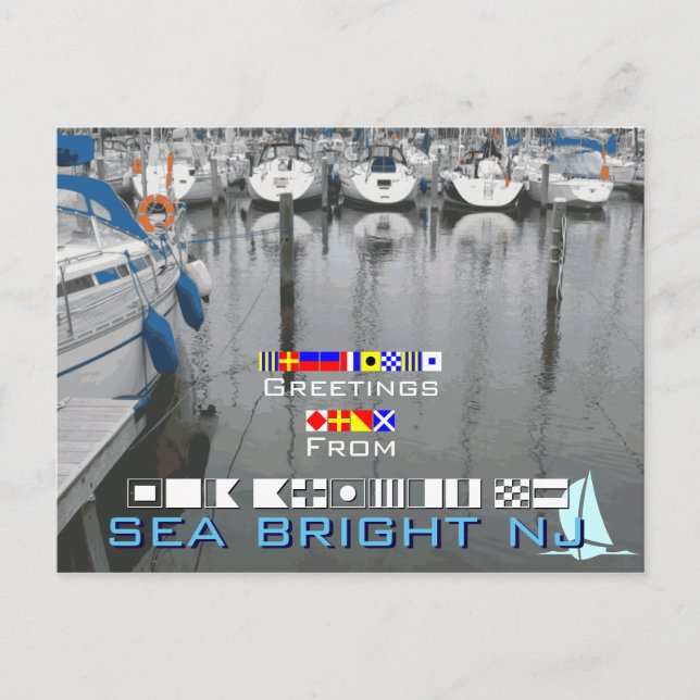 Postal Saludos desde Sea Bright NJ New Jersey (Anverso)