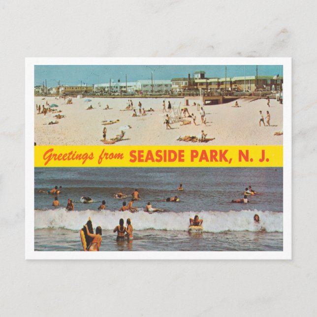 Postal Saludos desde Seaside Park, New Jersey Travel (Anverso)