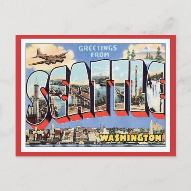 Postal Saludos desde Seattle, Washington USA (Anverso)