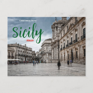 Postal Saludos desde Sicilia Italia Escénica Postcard Ita