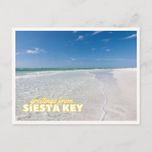 Postal Saludos desde Siesta Key Florida Beach Vintage