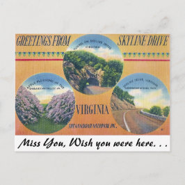 Postal Saludos desde Skyline Drive, Virginia