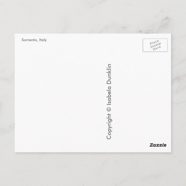 Postal Saludos desde Sorrento, Italia (Reverso)