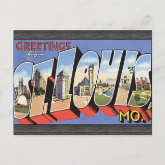 Postal Saludos Desde St. Louis, Mo., Vintage