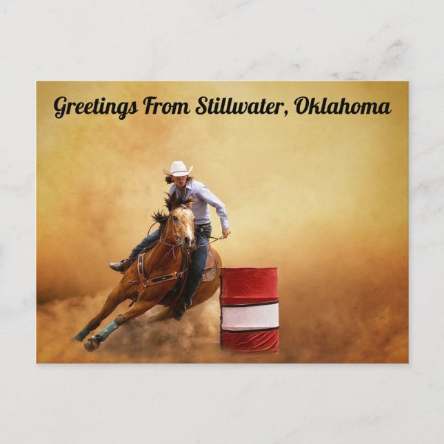 Postal Saludos desde Stillwater, Postcard de Oklahoma (Anverso)