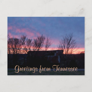 Postal SALUDOS DESDE TENNESSEE foto de puesta de sol en e