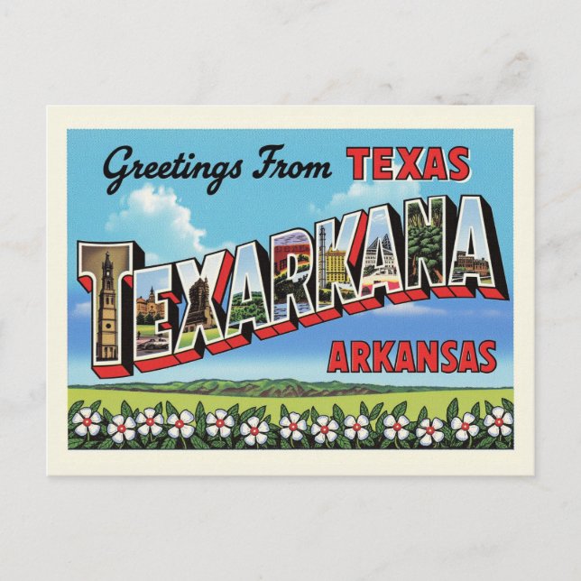 Postal Saludos desde Texarkana (Anverso)
