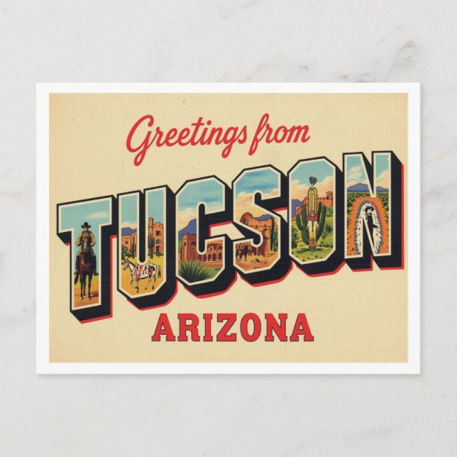 Postal Saludos desde Tucson AZ (Anverso)