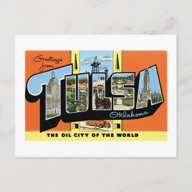 Postal ¡Saludos desde Tulsa, Oklahoma! (Anverso)