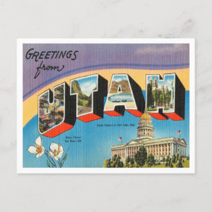 Postal Saludos desde Utah Vintage Travel