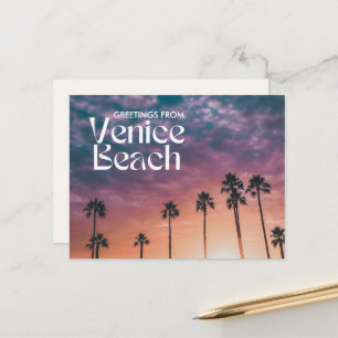Postal Saludos desde Venice Beach Sunset Postcard