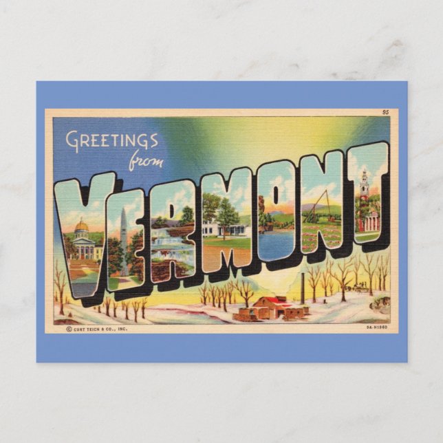 Postal Saludos desde Vermont (Anverso)