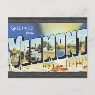 Postal Saludos desde Vermont, Vintage
