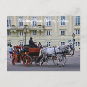 Postal Saludos desde Viena, Austria caballos y carruajes
