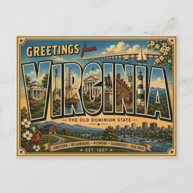 Postal Saludos desde Virginia (Anverso)