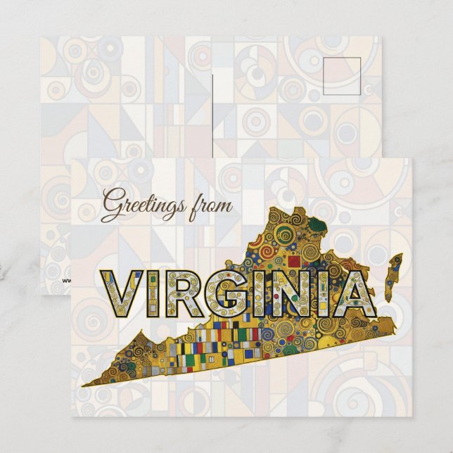 Postal Saludos desde Virginia (Anverso / Reverso)