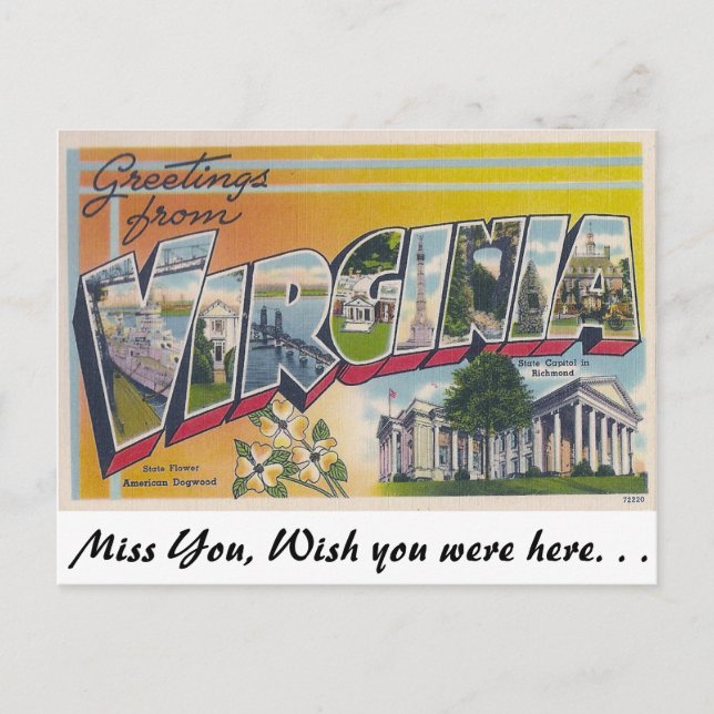 Postal Saludos desde Virginia (Anverso)