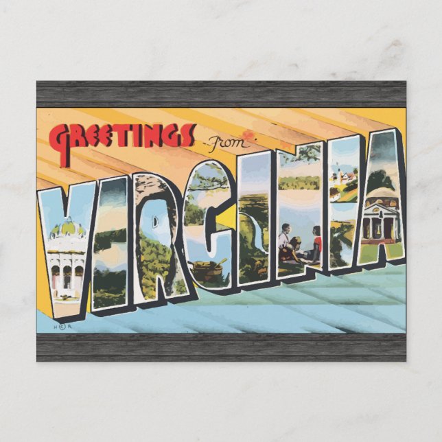 Postal Saludos desde Virginia, Vintage (Anverso)