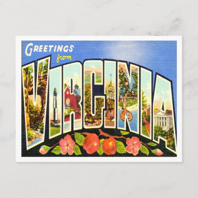Postal Saludos desde Virginia Vintage Travel (Anverso)