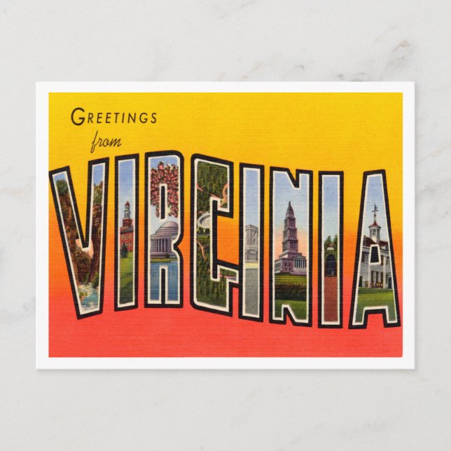 Postal Saludos desde Virginia Vintage Travel (Anverso)