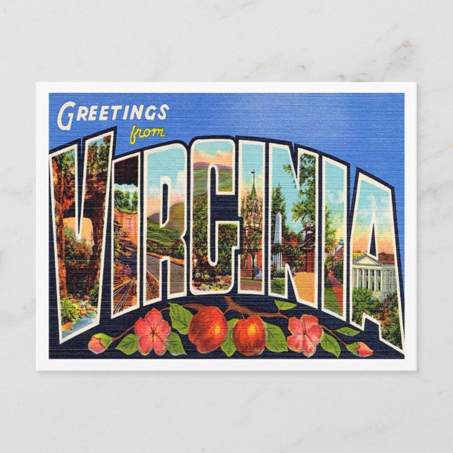 Postal Saludos desde Virginia Vintage Travel (Anverso)