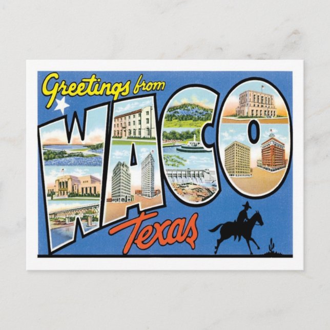 Postal Saludos desde Waco Texas US City (Anverso)