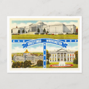 Postal Saludos desde Washington, D. C. C. Viajes de época