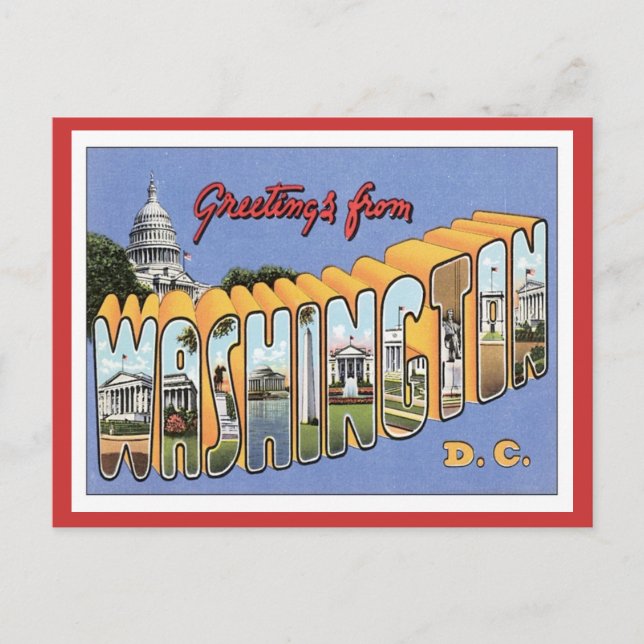 Postal Saludos desde Washington, D.C. EE.UU. (Anverso)