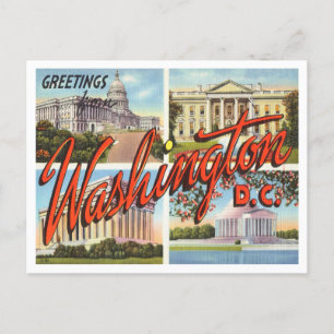 Postal Saludos desde Washington, D.C. Viajes de época