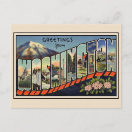 Postal Saludos desde Washington State Vintage
