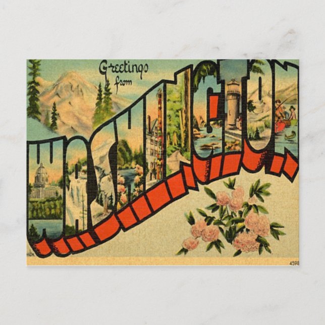 Postal Saludos desde Washington WA (Anverso)