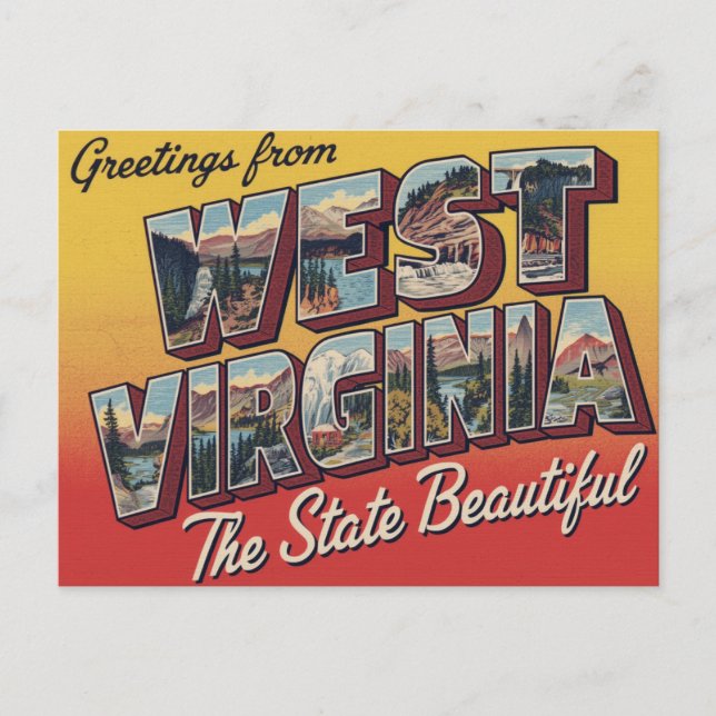 Postal Saludos desde West Virginia (Anverso)