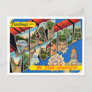Postal Saludos desde West Virginia Vintage Travel