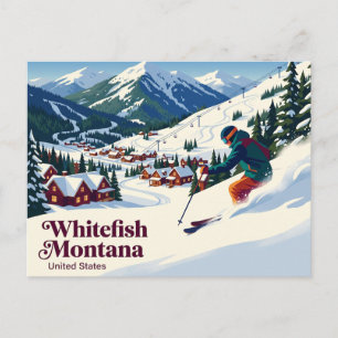 Postal Saludos desde Whitefish Montana Skier