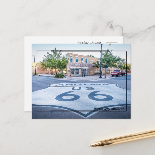 Postal Saludos desde Winslow, Arizona (Anverso/Reverso In Situ)