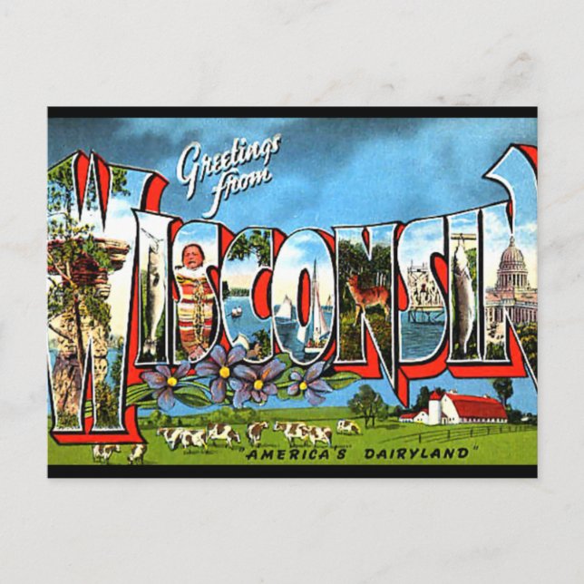 Postal Saludos desde Wisconsin (Anverso)
